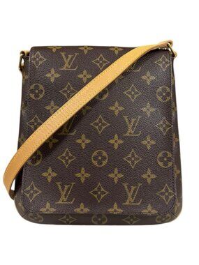 Louis Vuitton Musette Salsa Monogram Shoulder Bag Canvas Brown